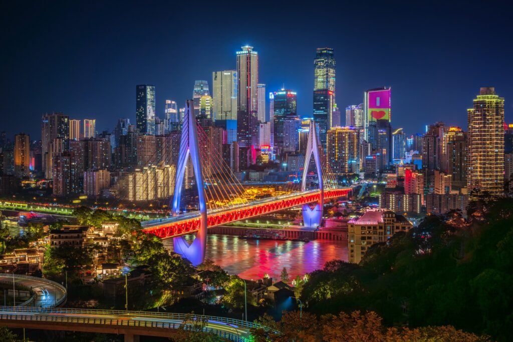 2685329 dongshuimen bridge chongqing night