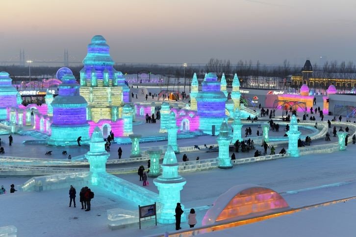 Harbin ice and snow world harbin china chiny chinese ice and snow sculptures