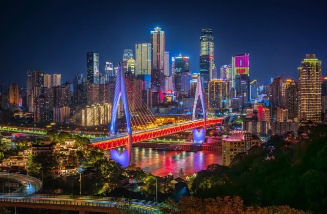 2685329 dongshuimen bridge chongqing night